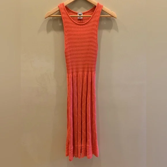 M Missoni Bright Pink-Orange Midi Dress - Picture 1 of 9